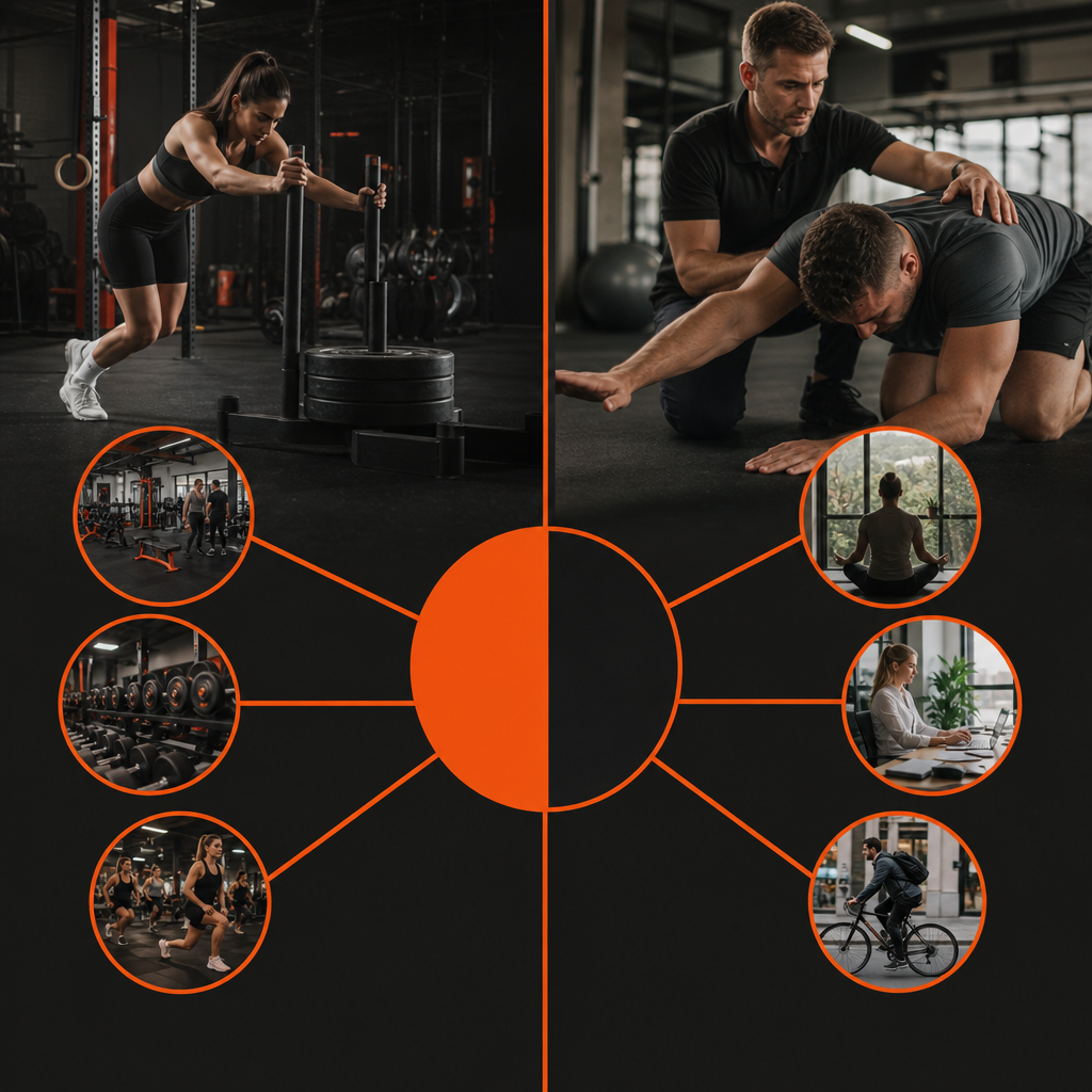 Diagram comparing gym revenue with wider health and productivity benefits