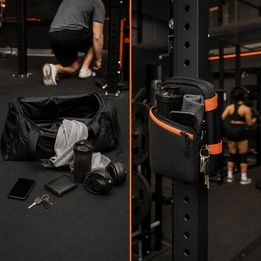 Floor bag compared with a bag attached to a gym rack